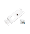 41658-00W - Inserto con coaxial y jack de 6 hilos blanco Decora Leviton