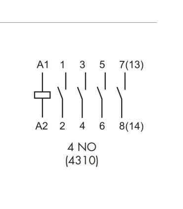 22.64.0.230.4310 - Contactor Modular 4 No,230 V Dc/Ac,63A.Finder