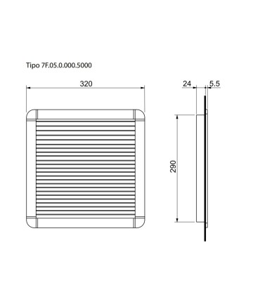 7F.05.0.000.5000 - Filtro Para Ventilador Modelo 5500 (291X291) Finder