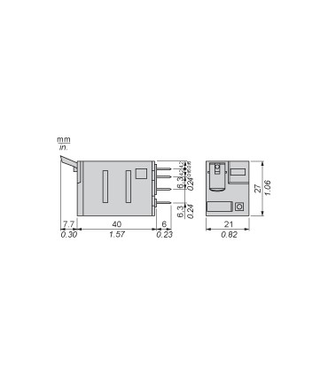 RXM2AB2JD - Relevador Miniatura 8 Pin C/Led 12 Vcd Modelo Rxm2Ab2Jd