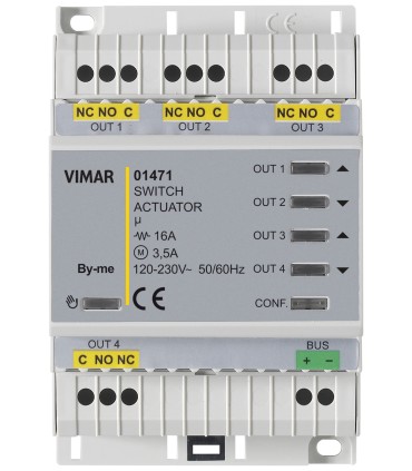01471 - Actuador multifuncional  4 salidas rele de conmutacion 16A 120-230 V para domotica BY-ME Vimar