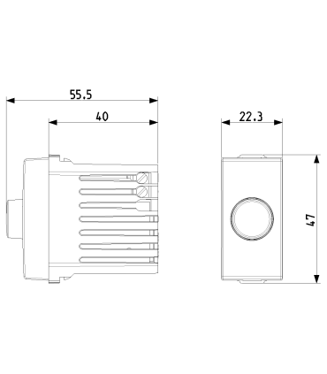 09147 - Variador o Dimmer 120V 30-500W/30-300VA Blanco Neve Up Vimar