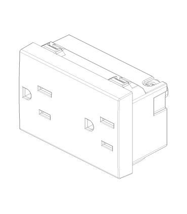 09246 - Tomacorriente Duplex 2P+T 15A 127V usa Blanco Neve Up Vimar