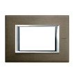 HA4803BR - Placa Anonizada En Forma Rectangular Color Bronce 3 Modulos