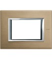 HA4803NX - Placa De Aluminio Rectangular Color Titanio Satinado 3 Módulos