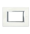 HA4803BG - Placa Lacada Rectangular Color Blanco Limoges 3 Módulos