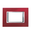 HA4803RC - Placa Lacada Rectangular Color Rojo China 3 Módulos