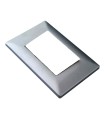 E913ALM - Placa 3 ventanas metalizado aluminio línea alpha Estevez