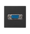 K100B/14 - Conector VGA HD15 hembra con placa embellecedora grafito Simon