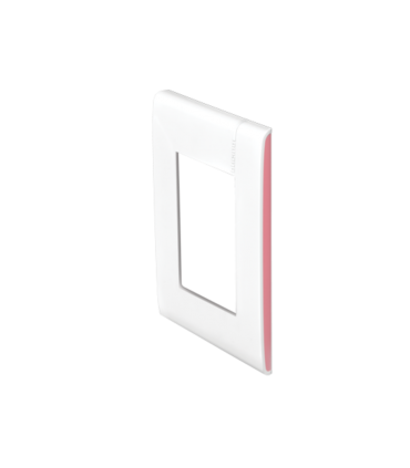 E5N3FLPTL - Placa 3 modulos color blanco c/perfiles laterales color flamingo Modus Pro