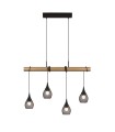 57146 - Luminario de para suspender 4x E26 de madera con metal color negro