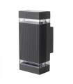 2013-GU10/GF - Luminario para muro interior aluminio 2x35w 70w 100-240v~50-60hz grafito