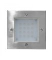 3620-LED -  Luminaria LED de cortesía de empotrado para muro cristal frost 16 x 0.1w acero inoxidable