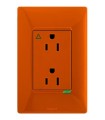 QZ4028IGN - Toma de corriente Dúplex Tierra Aislada 15A  125V~  color naranja  incluye placa  3  modulo