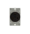 1254-BOX - Contacto sencillo para placa empotrado 50 A 125V 2P3H Negro EATON